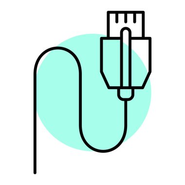 usb kablo simgesi vektör illüstrasyonu