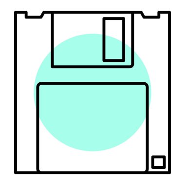 Disket simgesi. Web için hafıza bandı vektör simgelerinin özet çizimi