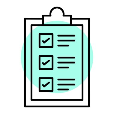 Kontrol listesi simgesi. Web için basit pano vektör simgeleri çizimi