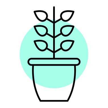 pot simge vektör çizim bitki