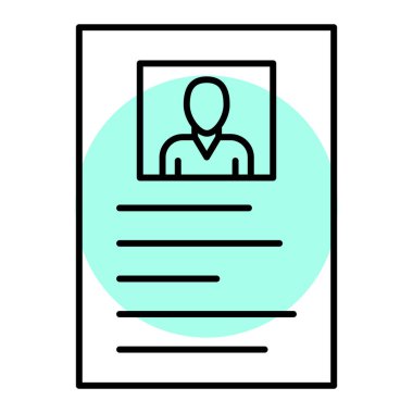 Kimlik kartı simgesi, vektör illüstrasyonu