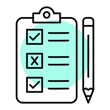 Kontrol listesi simgesi vektör illüstrasyonu