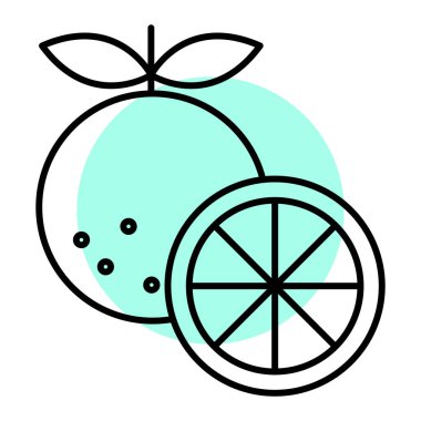 taze turunçgil simgesi vektör çizim grafik tasarımı