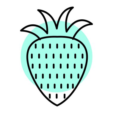 Çilek ikonu. Web için karpuz vektör simgelerinin özet çizimi