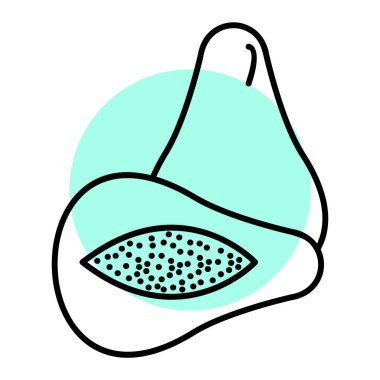 avokado meyve ikonu. Web için karpuz vektör simgelerinin özet çizimi