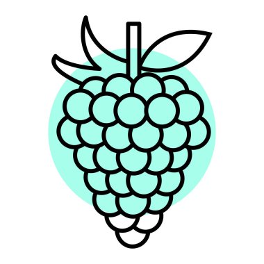 ahududu meyve ikonu vektör illüstrasyon tasarımı