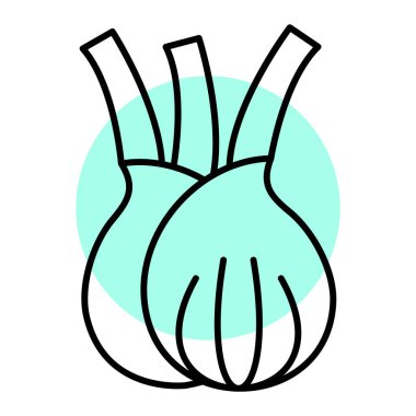 El yapımı sebze ikonu. Ana hatlı turp çizimi. Beyaz arkaplanda izole edilmiş sınır.