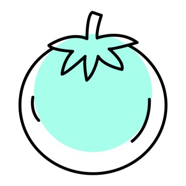 Yarı renkli domates yemek vektörü çizimi