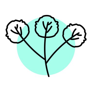 Yeşil ve beyaz bir ağacın vektör illüstrasyonu