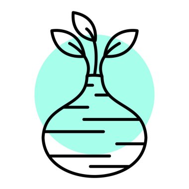 Yapraklı bitki ve ampul vektör illüstrasyon tasarımı