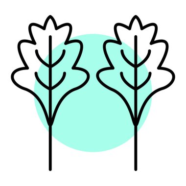 Simge bırakır. Web için bitki vektör simgelerinin özet çizimi