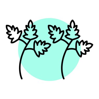 Şirin bir çizgi film yaprağının vektör çizimi