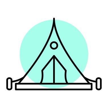 kamp çadır simgesi. vektör çizim