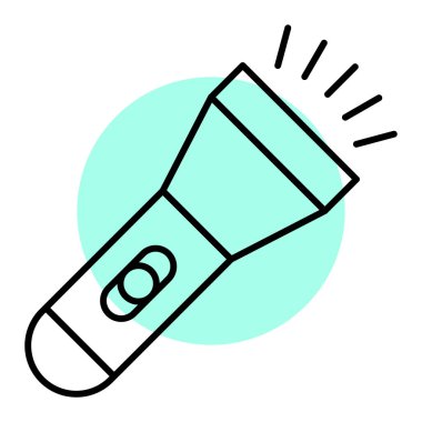 El feneri olan tek bir mavi ve beyaz simgenin vektör çizimi