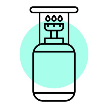 Su şişesi ikonu. Web için parfüm şişesi vektör simgelerinin özet çizimi