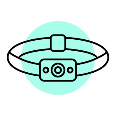 Sanal gerçeklik kemeri ikonu. Web için spor aksesuar vektör simgelerinin özet çizimi