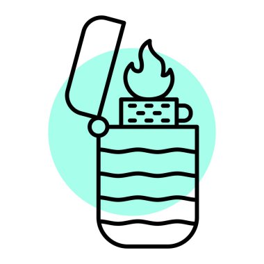 Yanan bir çakmağın vektör çizimi