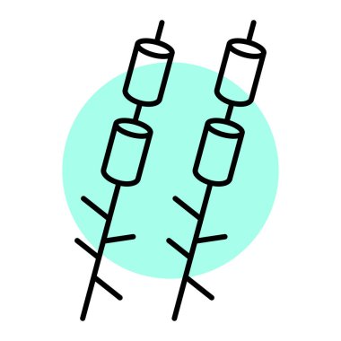 Yiyecek ve içecek sembolünün vektör çizimi. İnternet için parti ve restoran tabelaları.