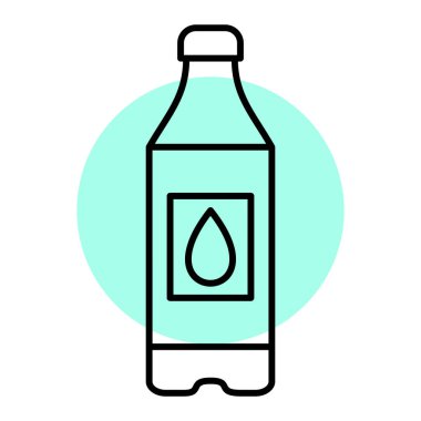 Su ikonlu şişe. Web için bira vektör simgelerinin özet çizimi