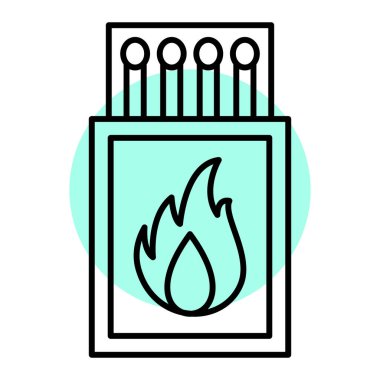 Ateş ikonu. Web için gaz sobası vektör simgelerinin özet çizimi