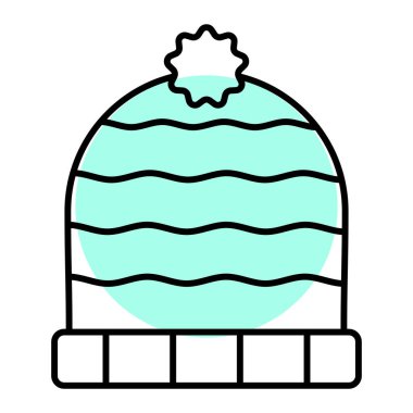 Noel şapkası simgesi vektör illüstrasyonu