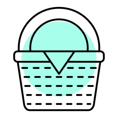 Alışveriş sepeti ikonu. Web için hasır taşıyıcı vektör simgelerinin özet çizimi