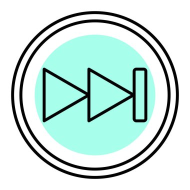 Web ve mobil tasarımınız için soyut arkaplanda izole edilmiş video simgesi vektörü, ses işareti, çalma sembolü,