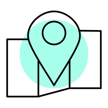 Harita iğne simgesi. konum belirleyici sembol. düz dizayn. vektör illüstrasyonu