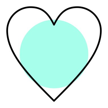 Kalp ikonu, beyaz arka planda izole edilmiş. vektör illüstrasyonu