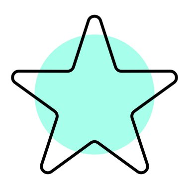 Yıldız simgesi. Beyaz arka planda siyah. vektör illüstrasyonu