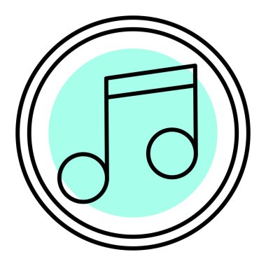 Müzik notası simgesi. vektör illüstrasyonu