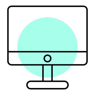 Bilgisayar monitörü. Web simgesi basit illüstrasyon
