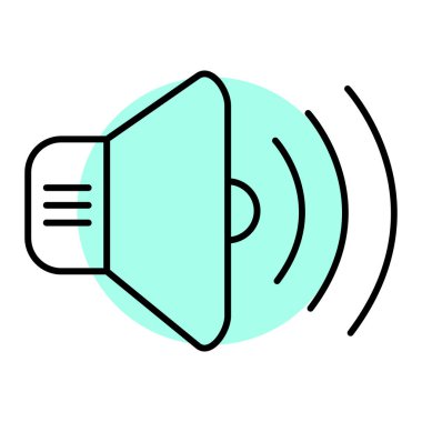 Web ve mobil uygulama tasarımınız için beyaz arkaplanda izole edilmiş hoparlör simgesi vektörü, megafon logosu konsepti