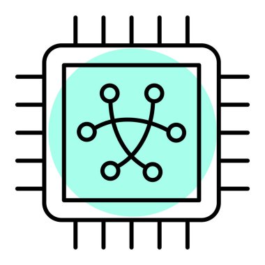 İşlemci. Web simgesi basit illüstrasyon