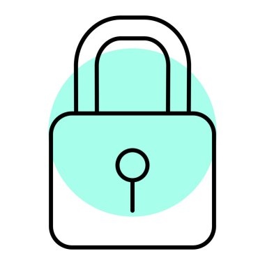 Asma kilit simgesi. Güvenlik sembolü. vektör illüstrasyonu