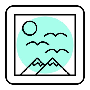 dağların manzarası basit simge, vektör illüstrasyonu