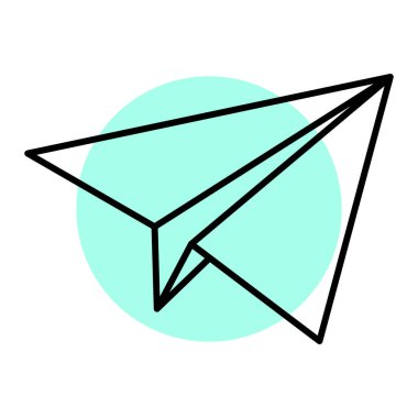 Kağıt uçak ikonu. vektör illüstrasyonu