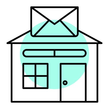 Postane. Web simgesi basit illüstrasyon