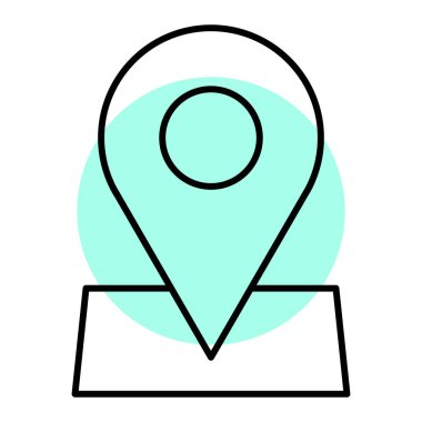 Harita iğne simgesi. konum belirleyici sembol. düz tasarım biçimi.