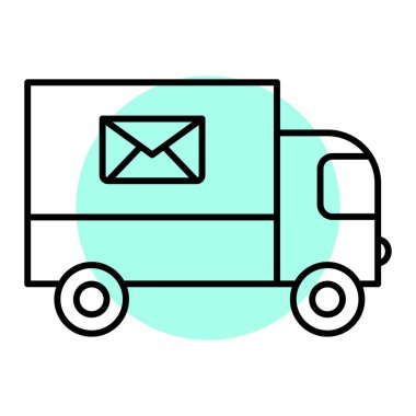 dağıtım kamyonu ikonu vektör çizimi tasarımı