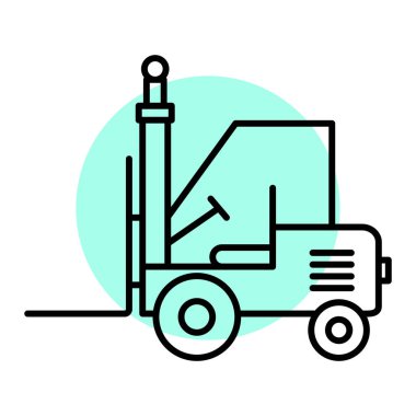 Forklift kamyon simgesi vektör illüstrasyon tasarımı