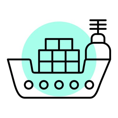 Gemi. Web simgesi basit illüstrasyon