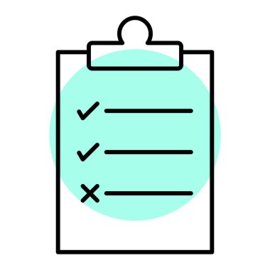 Liste simgesi ve vektör illüstrasyonlu pano