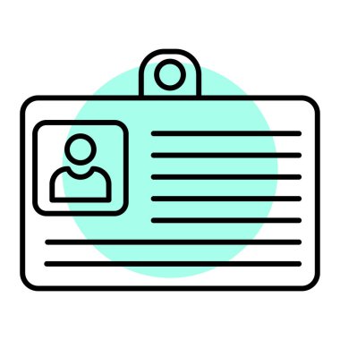 Tanımlama kartı simgesi vektör çizimi grafik tasarımı