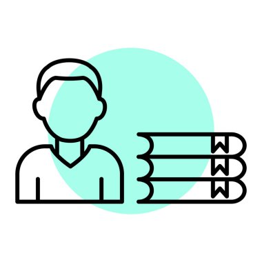 Elinde kitap olan bir adamın vektör çizimi