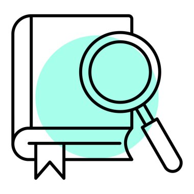 kitap ve büyütme cam vektör illüstrasyon grafik tasarımı