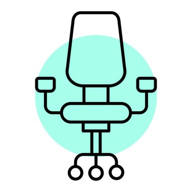 Ofis koltuğu ikonu. Web için koltuk vektör çizgisi simgelerinin özet çizimi