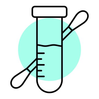 Sıvı çizgi ikonlu test tüpü. vektör illüstrasyonu