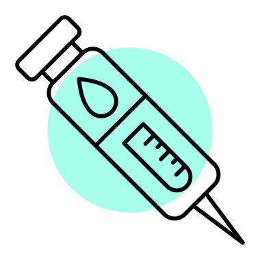 Tıbbi şırınga ikonu. Aşı vektör simgelerinin web için özet çizimi