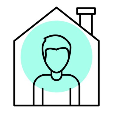 Maske simgesi olan adam